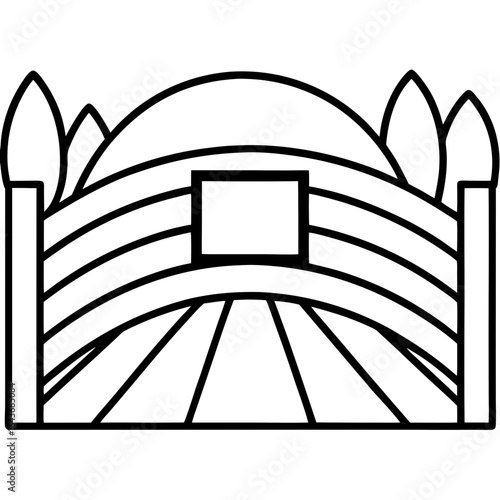 Rustic Farm Gate Illustration – Vector Art