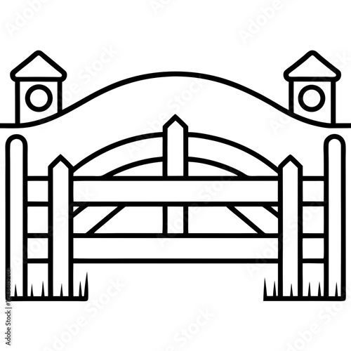 Rustic Farm Gate Illustration – Vector Art