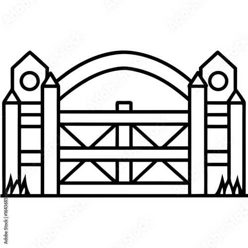 Rustic Farm Gate Illustration – Vector Art