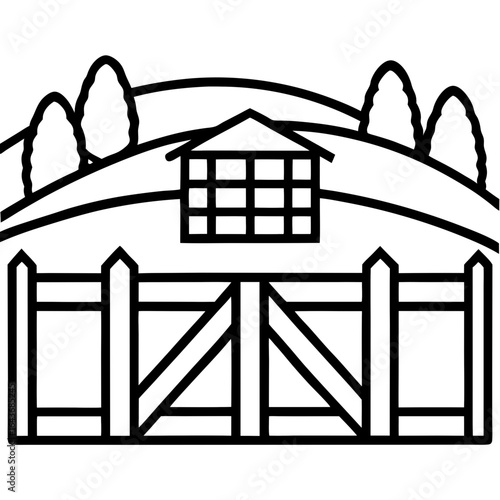 Rustic Farm Gate Illustration – Vector Art