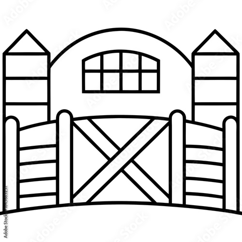 Rustic Farm Gate Illustration – Vector Art