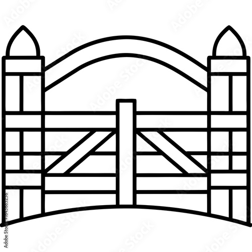 Rustic Farm Gate Illustration – Vector Art