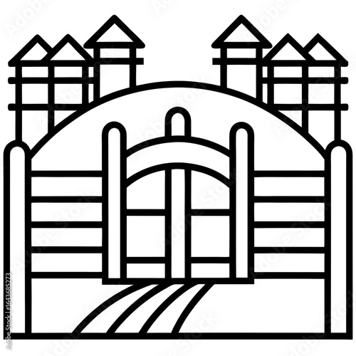 Rustic Farm Gate Illustration – Vector Art