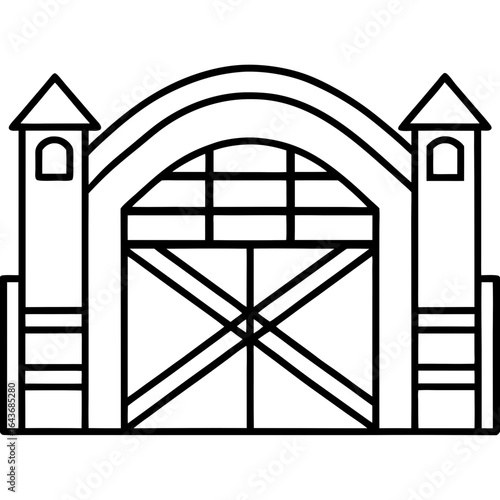 Rustic Farm Gate Illustration – Vector Art