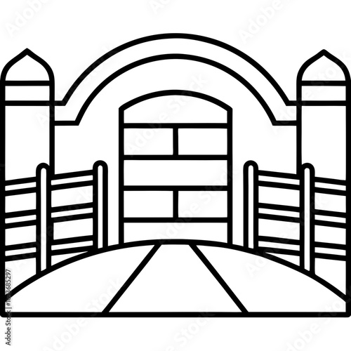 Rustic Farm Gate Illustration – Vector Art