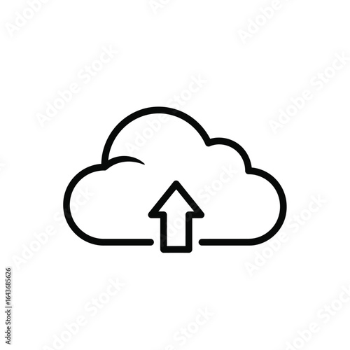Cloud upload icon for data transfer and online storage services