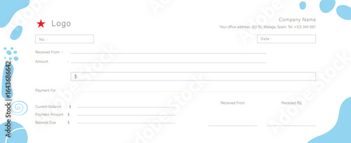 Modern Payment Receipt Template | Editable Printable Professional Design