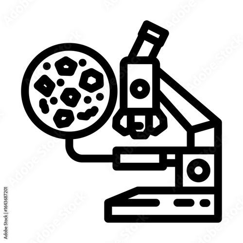 particles microplastic microscope line icon vector illustration