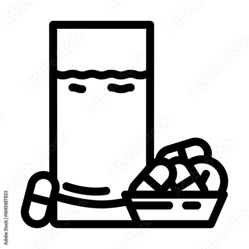 over prescription medicine line icon vector illustration