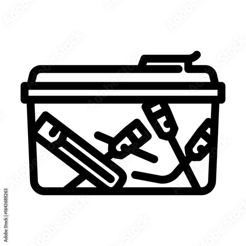 medical waste disposal needles line icon vector illustration