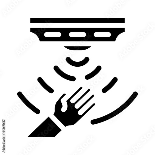 motion activated glyph icon vector illustration