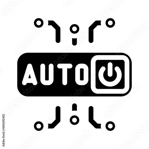 auto shut off feature glyph icon vector illustration