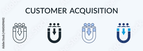 Customer Acquisition Multiple Style Icon Collection