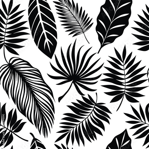 Realistic Tropical Palm Leaf Pattern Brushes for Nature Art.