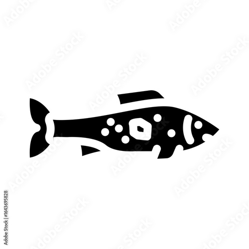 fish microplastics glyph icon vector illustration