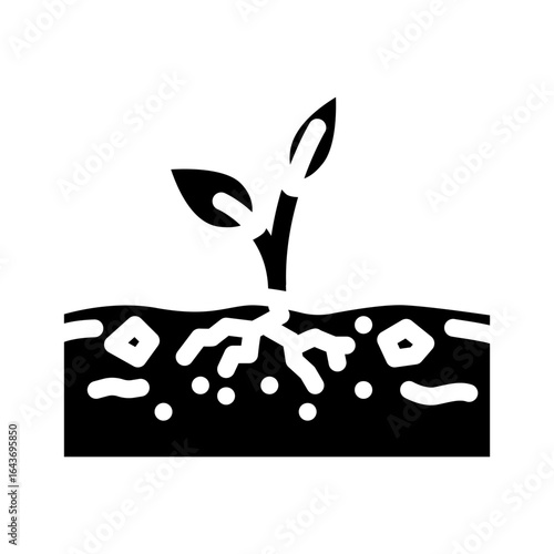 plastic particles soil glyph icon vector illustration