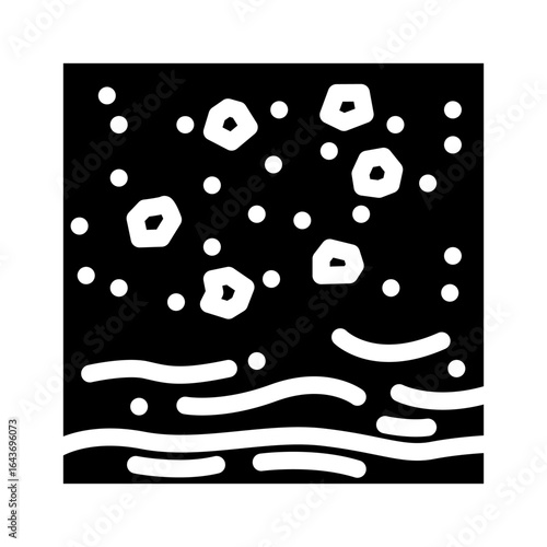 beach sand microplastics glyph icon vector illustration