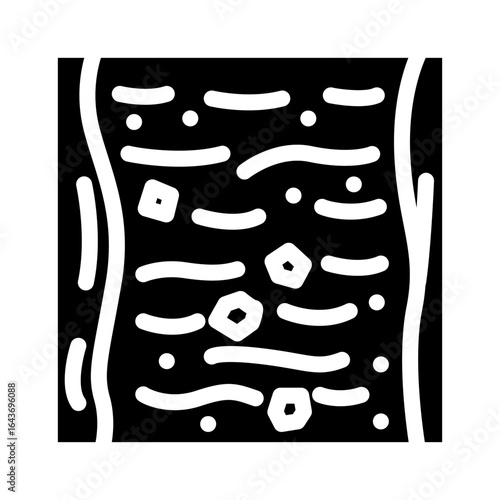 pollution microplastics river glyph icon vector illustration