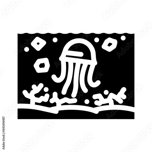 pollution wildlife microplastic glyph icon vector illustration