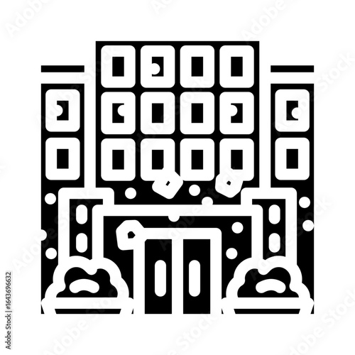 urban environment microplastic glyph icon vector illustration