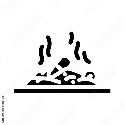 prescription drugs landfill glyph icon vector illustration