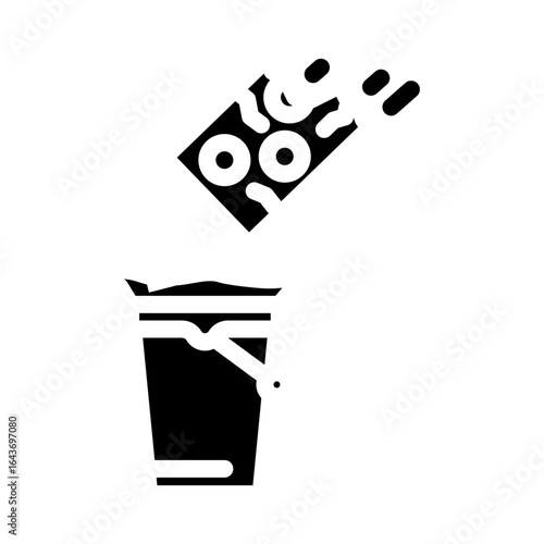 discarded medicine packaging glyph icon vector illustration