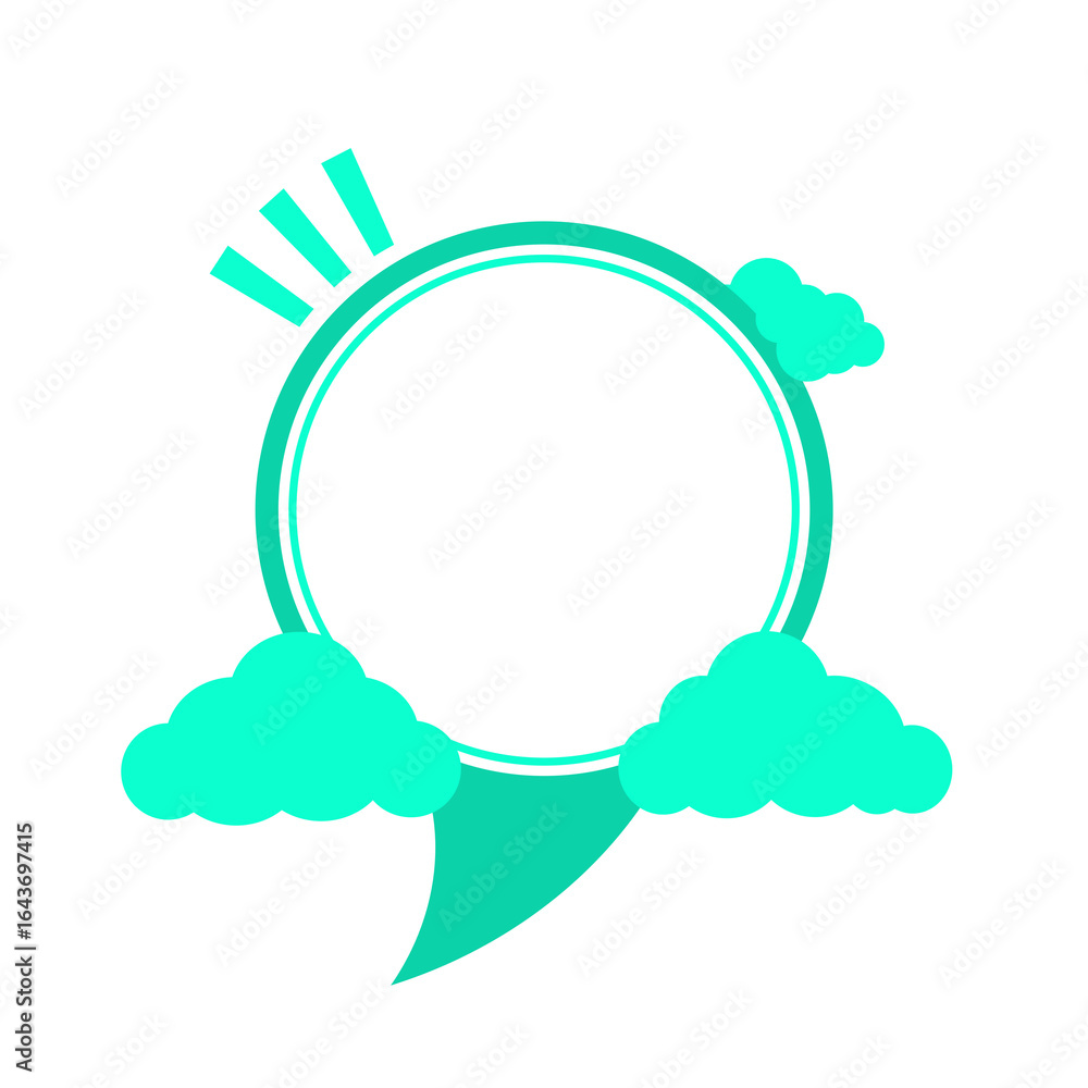 Obraz premium green speech bubble frame and cloud