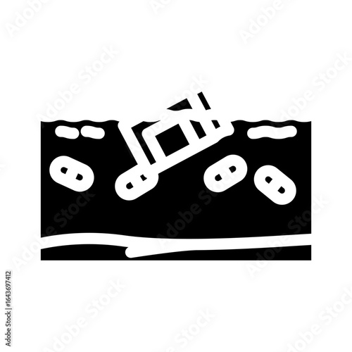 pharmaceutical waste ocean glyph icon vector illustration