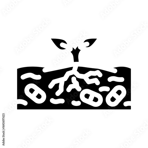 pharmaceuticals leaking soil glyph icon vector illustration