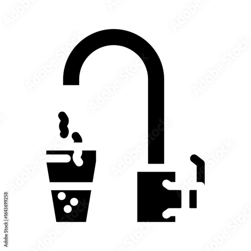 tap water bad smell glyph icon vector illustration