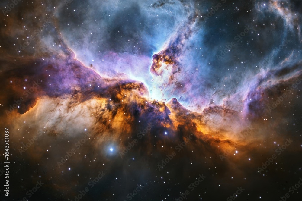 Fototapeta premium Explore a cosmic nebula and Stars, A celestial canvas of cosmic wonders