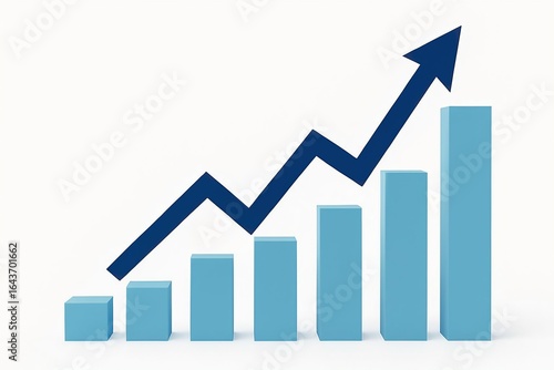 Blue bar graph with upward trending arrow showing financial growth Free Download Blue bar graph with upward trending arrow showing financial growth - GFXLoad