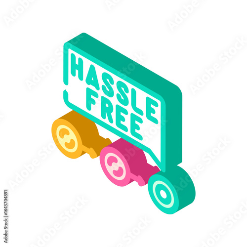 hassle free operation isometric icon vector illustration