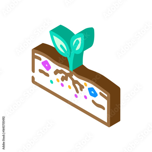 plastic particles soil isometric icon vector illustration