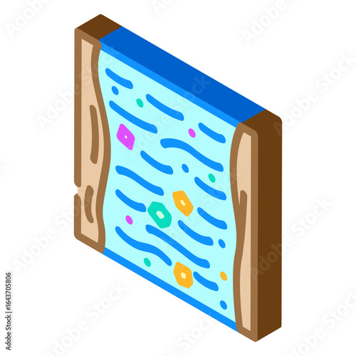 pollution microplastics river isometric icon vector illustration