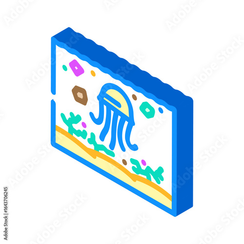 pollution wildlife microplastic isometric icon vector illustration