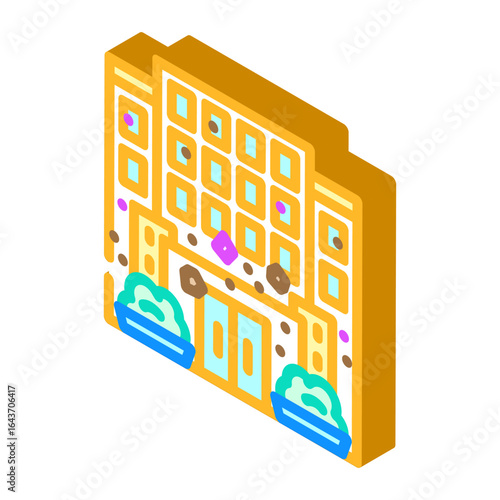 urban environment microplastic isometric icon vector illustration