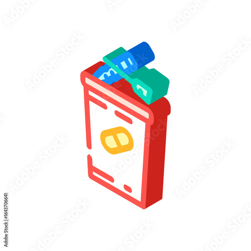 pharmaceutical waste disposal isometric icon vector illustration