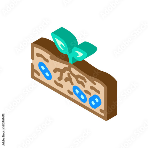 pharmaceuticals leaking soil isometric icon vector illustration