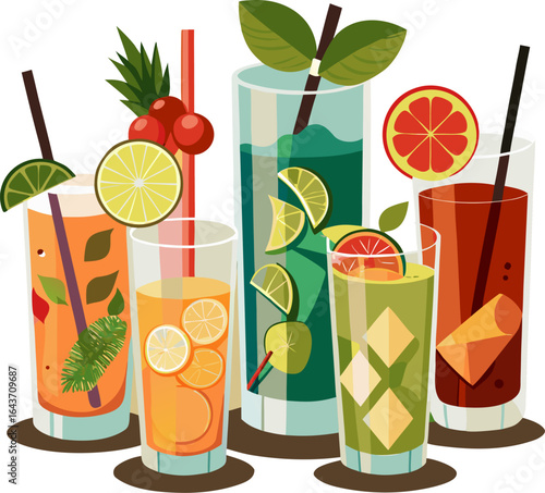 colorful refreshing drink garnish icon