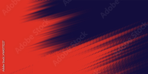 Abstract speed lines style orange color halftone banner design template. Vector.