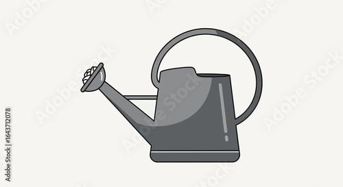 Gray watering can icon for garden and plant care, ideal for home and professional use