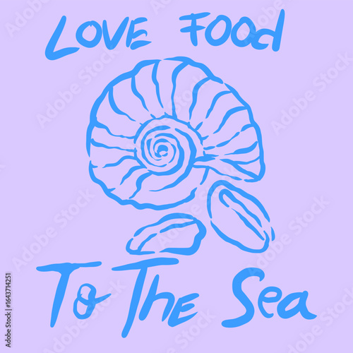 Ocean Shell Club. Only fresh seafood. Tropical Seashell Artwork. Beachcomber Seashell Club. Seashell beach vintage artwork. Seafood artwork.