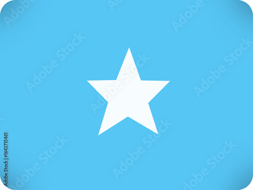 The national flag of somalia featuring a prominent white five pointed star centered on a bright blue field