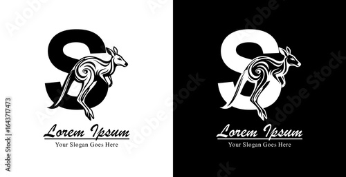 Kangaroo logo design combined with the letter S