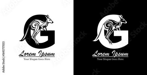 Kangaroo logo design combined with the letter G