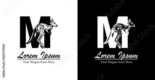 Kangaroo logo design combined with the letter M
