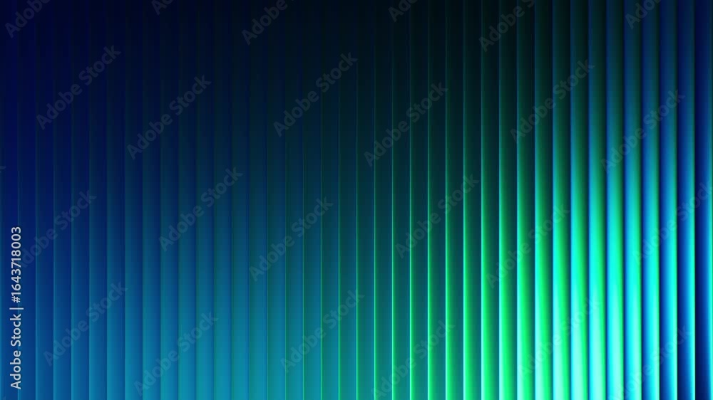 Futuristic neon waves of blue green gradient flow in endless dance of light and motion with fractal glass glowing effect. Bold dynamic design blending smooth tones and radiant colors. Seamless loop