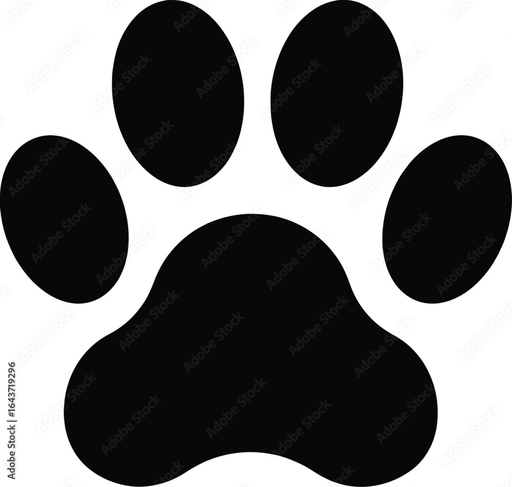 Vector Symbol of a Black Paw Print, Animal Theme, Creative Illustration, Abstract Design, Minimalist Style Vector Symbol of a Black Paw Print, Animal Theme, Creative Illustration, Abstract Design, Minimalist Style