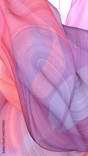 Soft Flowing Abstract Waves in Gentle Pastel Colors of Pink and Purple for Digital Art Background